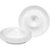 Seltmann Eierbecher WEIDEN "Eierbecher mit Ablage Rondo/Liane ø 12,5 cm 6er Set weiß", weiß, Porzellan, Eierbecher, Eierbecher