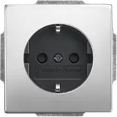Busch-Jaeger 2300EUCB-866 SCHUKO Steckdosen-Einsatz Safety+ mit Schraubklemmen edelstahl - pur edelstahl 2CKA002013A5452 2300EUCB866