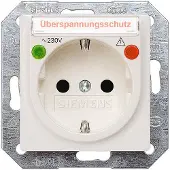 Siemens 5UB1564 DELTA i-system Steckdose m. Schriftf./Übersp.schutz/Funktionsanz.,titanweiß