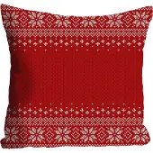 Queence Dekokissen "Tabea", rot (rot, bedruckt), B:40cm L:40cm, Polyester, Dekokissen_Sitzkissen_Kissenhüllen, Dekokissen, Kissenhülle,Weihnachten,Rot,Festlich,Weihnachtsmotiv,Winterlich