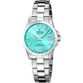 Festina Quarzuhr , silber (silberfarben, hellblau, hellblau), Armbanduhren, Damen, silberfarben, Quarzuhr, Armbanduhr, Damenuhr, Swiss Made, Edelstahlarmband, analog, Tag