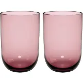 Villeroy & boch Longdrinkglas "Longdrinkbecher Like Glass 385 ml 2er Set", pink (grape), 2 tlg., Glas, LIKE. BY , Trinkgefäße, Longdrinkglas