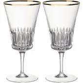 Villeroy & Boch Glas "Wasserkelche Grand Royal Gold 250 ml 2er Set transparent-gold", bunt (transparent, gold), Glas, Trinkgefäße, Glas