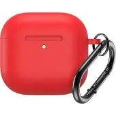 Cofi1453® Silikon-Schutzhülle für AirPods 4 mit Karabiner - Rot