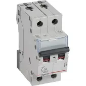 Legrand 404203 TX3 Leitungsschutzschalter C-Charakteristik, 10A, 2-polig, 10kA, 400VAC, 2TE