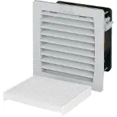 Eaton 167296 Filterlüfter, UV-beständiger Kunststoff, Luftmenge freiblasend 56/64 m3/h, Ausschnitt 125 x 125 mm, Schutzart IP55 E-FAN2-55