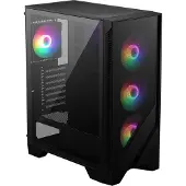 MSI MAG Forge M100R, Micro Tower, PC, Schwarz, Transparent, micro ATX, Mini-ITX, Gehärtetes Glas, Gaming