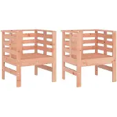 The Living Store Gartenstühle 2 Stk. 61,5x53x71 cm Massivholz Douglasie
