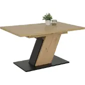 Hela Säulen-Esstisch "Gesa", schwarz (artisan eiche, schwarz, artisan eiche, schwarz, artisan eiche, schwarz), B:140cm H:76cm T:90cm, Tische, Säulen-Esstisch, ausziehbar 140-180 cm