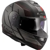 LS2 FF908 Strobe II Code Klapphelm, schwarz matt/grau, 3XL (65/66)