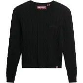 Superdry für Damen. W6110685A Essentials Slim Pullover schwarz (M), Lässig, Acryl, Langarm