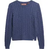 Superdry für Damen. W6110685A Essential Slim Jersey blau (XL), Lässig, Acryl