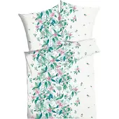 Kaeppel Bettwäsche "Dschungellilien", blau (türkis), B/L: 135cm x 200cm, 1 Stk., 1 Stk., Seersucker, B/L: 80cm x 80cm, 2 Stk., Seersucker, Obermaterial: 100% Baumwolle, Bettwäsche, Bettwäsche