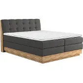 Home affaire Boxspringbett "Naome", grau (anthrazit), B:201cm L:217cm, 100% Polyester, Komplettbetten, Boxspringbett, Boxspringbett, Inklusive Topper