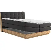 Home affaire Boxspringbett "Naome", schwarz, B:201cm L:217cm, 100% Polyester, Komplettbetten, Boxspringbett, Boxspringbett, Inklusive Topper