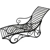 Garden Pleasure Gartenliege "Liegebank KUWA", schwarz, Gartenliegen, Gartenliege