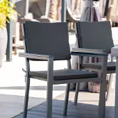 HOME DELUXE - 10x Sitzkissen für Gartenstuhl MADERA - Farbe: Anthrazit, Material Bezug: 100% Polyester, Material Kern: Komfortschaum I Campingstuhl Balkonstuhl Terrassenstuhl