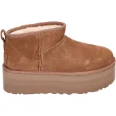 Ugg für Damen. 1135092 Lederstiefeletten W Classic Ultra Mini Platform braun (39), 3 bis 5 cm, Keine, Lässig