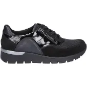 Waldlaufer Low Sneaker Damen Leder & Textil Schwarz Größe: 8