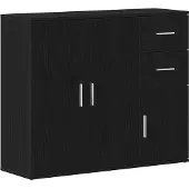 vidaXL Sideboard Schwarze Eiche 91 x 29,5 x 75 cm Holzwerkstoff