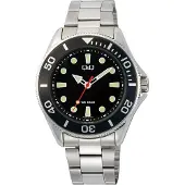 Q&Q Armbanduhr GENT DIVER BLACK C72A-001PY