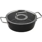 Fissler Adamant / Aluminium-Bräter (Ø 24 cm, 3,1L) Bratentopf-beschichtet mit Glas-Deckel, antihaftend - Induktion