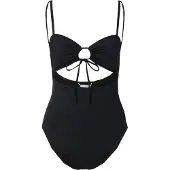 Roxy Badeanzug "Beach Classics", Damen, Gr. S, grau (anthrazit), Recycling-Polyester, Badeanzüge Badeanzug