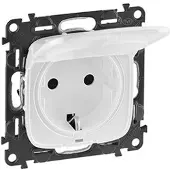Legrand 755155 Schuko Steckdose Klappdeckel. mit erhöht Berührungsschutz Valena Allure ultraweiß
