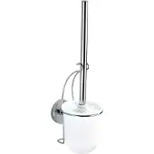 Wenko WC-Garnitur "Milazzo", grau (chromfarben, weiß), B:12cm H:36,5cm L:10cm, Edelstahl, Kunststoff, Reinigungsbürsten, WC-Garnitur, Vacuum-Loc - Befestigen ohne bohren