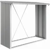 Biohort WoodStock 230 / Kaminholzregal und Geräteschrank - silber-metallic