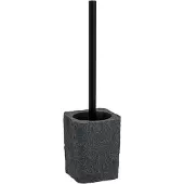 Wenko WC-Garnitur "Villata Grau", grau (anthrazit), B:11,2cm H:37cm L:10cm, Polyresin (Kunststein), Reinigungsbürsten, WC-Garnitur
