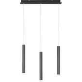 JUST LIGHT LED Hängeleuchte, Metall, schwarz, warmweiß, H 120 cm