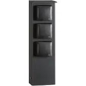 LCD Steckdosensäule, 3-fach, Aluminium, Edelstahl, graphit 016, schwarz, Edelstahl