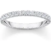 Thomas Sabo Fingerring "Schmuck Silber 925 Ring" Gr. 54, silber (silberfarben, kristallweiß), Fingerringe, Damen, 54, Silber 925 (recycelt), 2mm, Fingerring, mit Zirkonia (synth.)