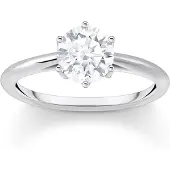 Thomas Sabo Fingerring "Schmuck Silber 925 Ring Solitär" Gr. 58, silber (silberfarben, kristallweiß), Fingerringe, Damen, 58, Silber 925 (recycelt), 2mm, Fingerring, mit Zirkonia (synth.)