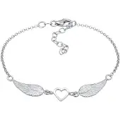 Elli Armkette "Armband Herz Flügel 925 Sterling Silber" Gr. 190, silber, Armbänder, Damen, 190, Silber 925 (Sterlingsilber), Armkette