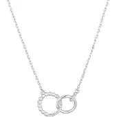 Elli Silberkette "Halskette Ringe Infinity Kristalle Silberfarben für Damen" Gr. 42, silber, Halsketten, Damen, mit Stein, Messing, Silberkette