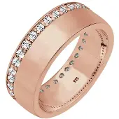 Elli Silberring "Ring Bandring Funkelnd 925 Silber, mit Kristallen von Swarovski" Gr. 52, rosa (rosegold), Fingerringe, Damen, 52, Silber 925 (Sterlingsilber), Silberring