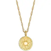 Elli Halskette Kordelkette Coin Rund Sonne Antik 925Er Silber Elli Gold