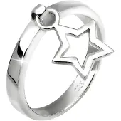 Elli Silberring "Ring Bandring Stapelring Stern Anhänger 925 Silber" Gr. 56, silber, Fingerringe, Damen, 56, Silber 925 (Sterlingsilber), Silberring