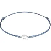 Elli Armkette "Armband mit Smile Face Textil 925 Silber vergoldet" Gr. 160, blau (hellblau), Armbänder, Damen, Silber 925 (Sterlingsilber), Armkette