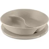 Koziol CONNECT SEPAREE Menüteller mit Deckel, 1,5 Liter, Menüteller mit praktischer Unterteilung und Deckel, spülmaschinengeeignet, Farbe: nature desert sand