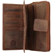 Greenland Nature Leder Geldbörse Monte Long Wallet RFID Brown braun