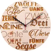 Huamet CH40-A2413 Holz-Wanduhr Textuhr Zirbe Ø 30 cm