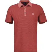 Lerros 1100000002199 "Herren Poloshirt, gestreift", Herren, Gr. S, rot (earth rot), 100% Baumwolle, ohne Ausschnitt, Shirts 1100000002199