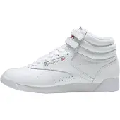 Reebok Sneaker CLASSIC "Freestyle Hi", Damen, Gr. 37, weiß (int, weiß, silber), Leder, Schuhe Sneaker
