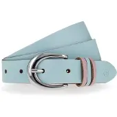 Tamaris Ledergürtel , Damen, Gr. 100, blau (light blau), Rindsleder, Gürtel Ledergürtel, mit Dreifach-Schlaufe verziert