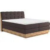 Home affaire Boxspringbett "Naome", schwarz (charcoal), B:201cm L:217cm, 100% Polyester, Komplettbetten, Boxspringbett, Boxspringbett, Inklusive Topper