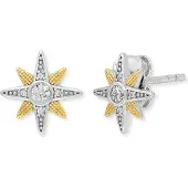 Engelsrufer Paar Ohrstecker "Stern", gold (silberfarben, gelbgoldfarben, kristallweiß, kristallweiß), Ohrringe, Damen, Silber 925 (Sterlingsilber), Paar Ohrstecker, mit Zirkonia (synth.)