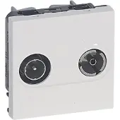 Legrand 078783 TV/Radio-Einzeldose, Farbe: weiß